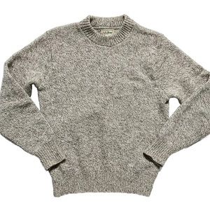 L L Bean Oatmeal Sweater Vintage Chunky Crewneck